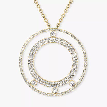 [ Moco ]Move Romane Long Pave_-Set Diamond Necklace