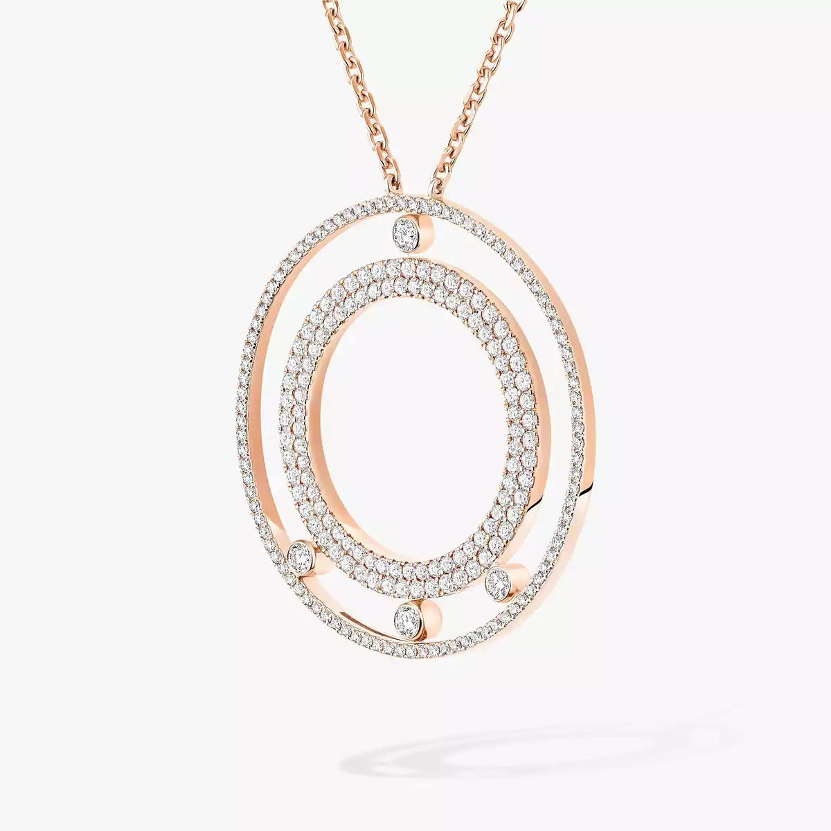 [ Moco ]Move Romane Long Pave_-Set Diamond Necklace