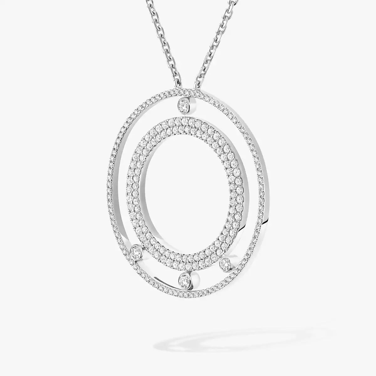 [ Moco ]Move Romane Long Pave_-Set Diamond Necklace