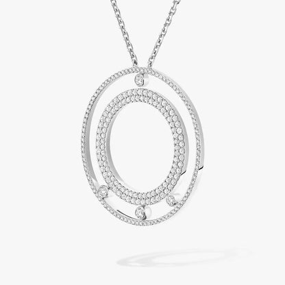 [ Moco ]Move Romane Long Pave_-Set Diamond Necklace
