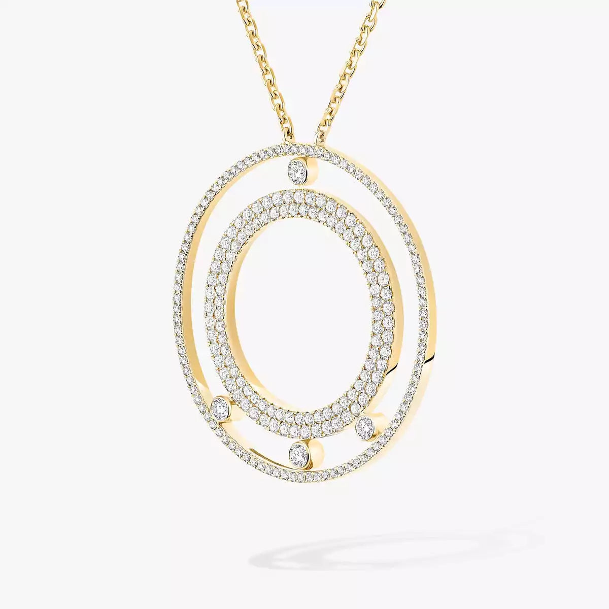 [ Moco ]Move Romane Long Pave_-Set Diamond Necklace