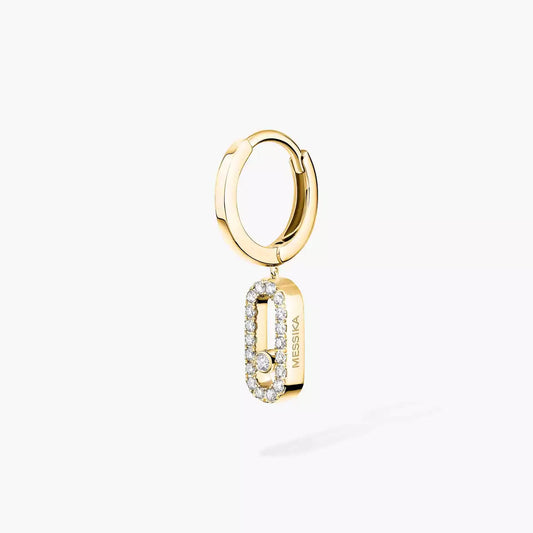 [ Moco ]Move Uno Single Diamond Hoop Earring