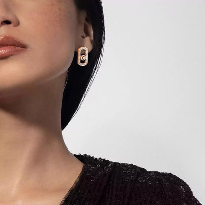 [ Moco ]So Move Pave_-Set Diamond Earrings in Silver