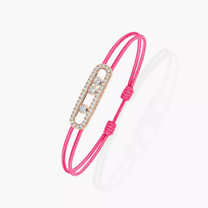 [ Moco ]Messika Care(s) pink cord pavé bracelet