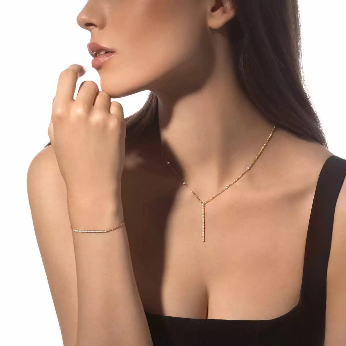 [ Moco ]Diamond Thin Bangle 0.15ct My Twin Toi & Moi