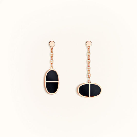 [moco jewelrys]CHAINE VERSO BLACK CERAMIC EARRINGS