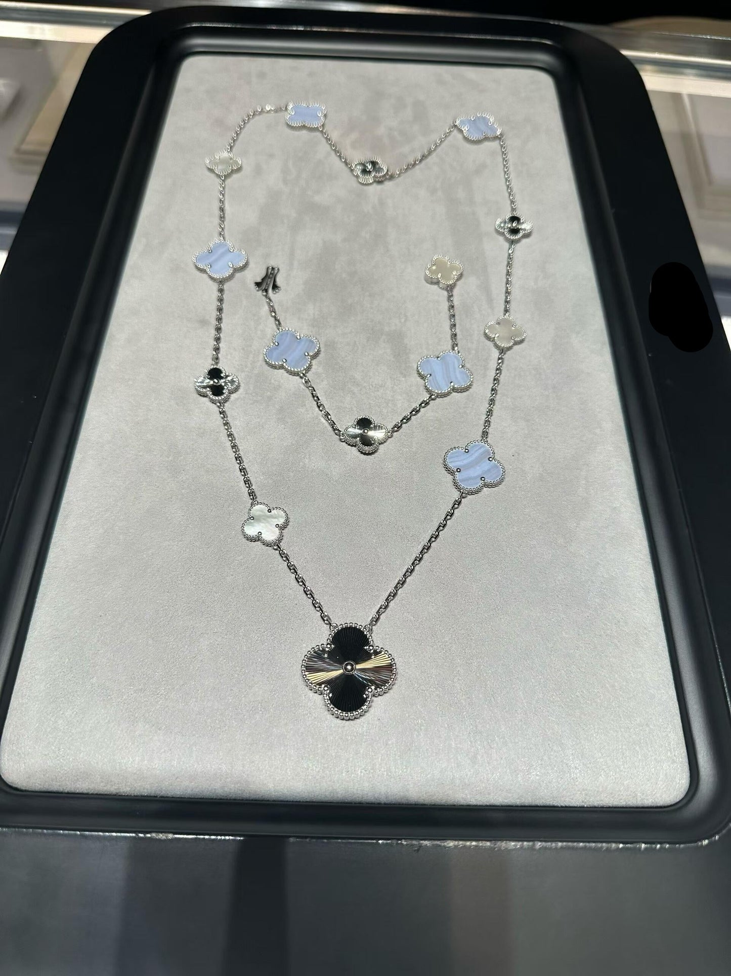 [Moco jewelrys] 25 NEW CLOVER 15 MOTIFS PURPLE CHALCEDONY