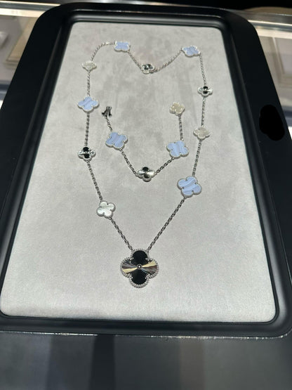 [Moco jewelrys] 25 NEW CLOVER 15 MOTIFS PURPLE CHALCEDONY
