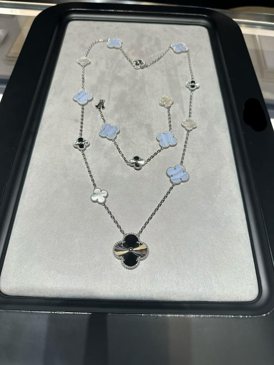 [Moco jewelrys] 25 NEW CLOVER 15 MOTIFS PURPLE CHALCEDONY