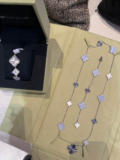 [Moco jewelrys] 25 NEW CLOVER 15 MOTIFS PURPLE CHALCEDONY