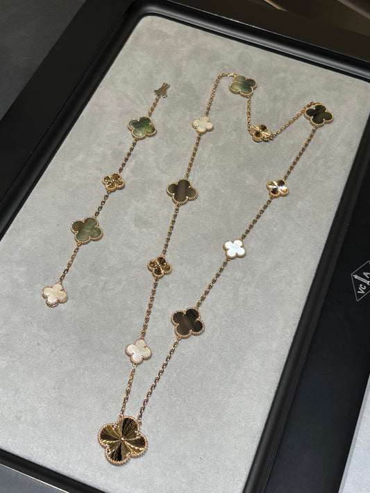 [Moco jewelrys] 25 NEW CLOVER 15 MOTIFS GRAY MOTHER-OF-PEARL