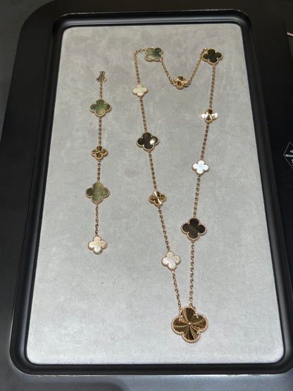 [Moco jewelrys] 25 NEW CLOVER 15 MOTIFS GRAY MOTHER-OF-PEARL