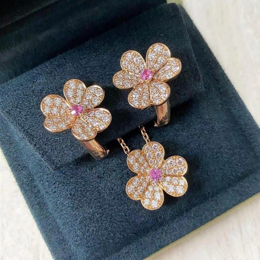 [moco jewelrys]FRIVOLE ROSE GOLD FLOWER DIAMOND NECKLACE