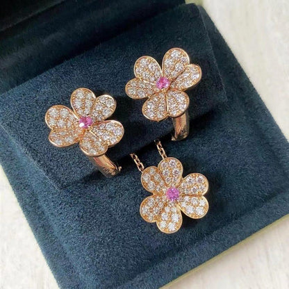 [moco jewelrys]FRIVOLE ROSE GOLD FLOWER DIAMOND NECKLACE