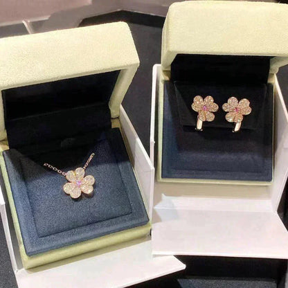 [moco jewelrys]FRIVOLE ROSE GOLD FLOWER DIAMOND NECKLACE