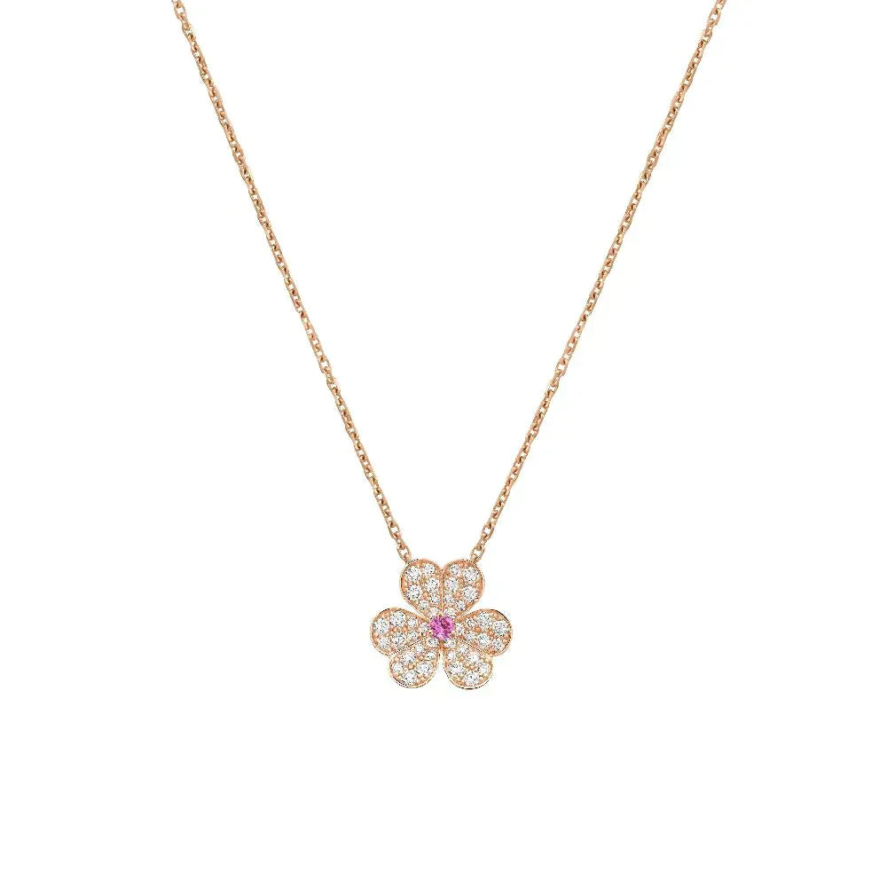 [moco jewelrys]FRIVOLE ROSE GOLD FLOWER DIAMOND NECKLACE