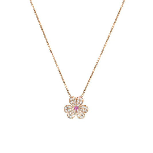 [moco jewelrys]FRIVOLE ROSE GOLD FLOWER DIAMOND NECKLACE