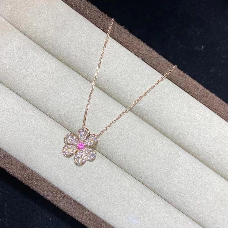[moco jewelrys]FRIVOLE ROSE GOLD FLOWER DIAMOND NECKLACE