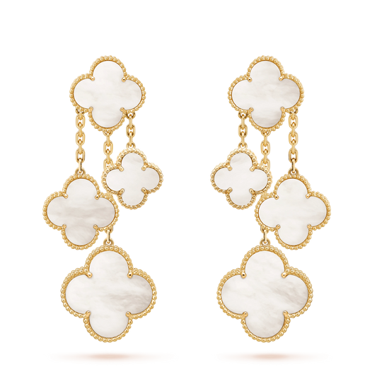 [moco jewelrys]KLEE-OHRRINGE WEISS MOP 4 MOTIVE GOLD