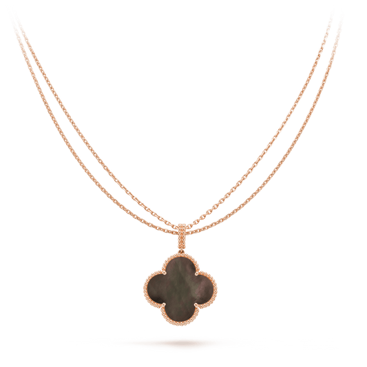 [moco jewelrys]KLEE 25MM GOLD DUNKLE PERLMUTT GROSSE KLEE HALSKETTE