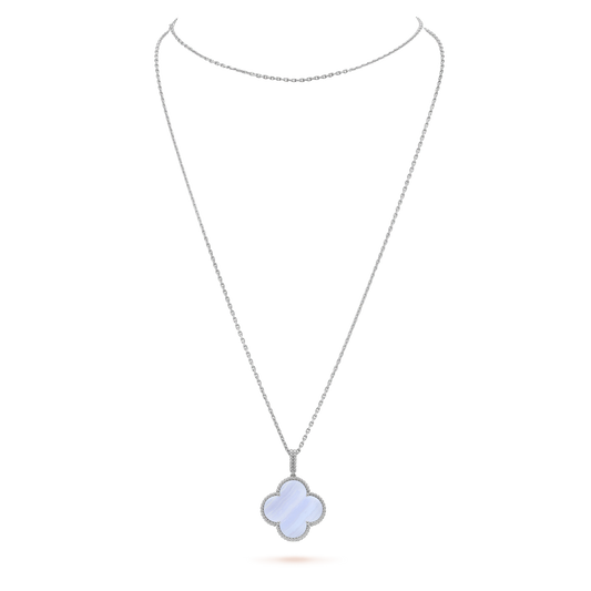 [moco jewelrys]KLEE SILBER CHALCEDON GROSSE KLEE HALSKETTE