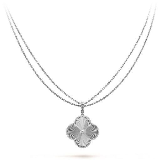 [moco jewelrys]KLEE 25MM SILBER GROSSER KLEE HALSKETTE