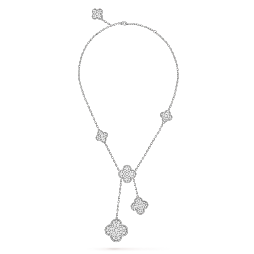 [moco jewelrys]KLEE 5 MOTIVE SILBER DIAMANTEN HALSKETTE
