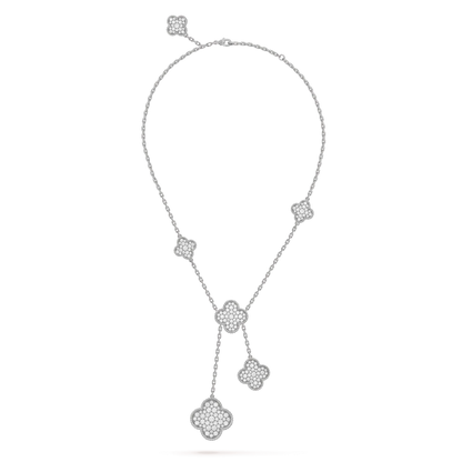 [moco jewelrys]KLEE 5 MOTIVE SILBER DIAMANTEN HALSKETTE