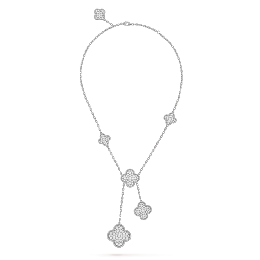 [moco jewelrys]KLEE 5 MOTIVE SILBER DIAMANTEN HALSKETTE