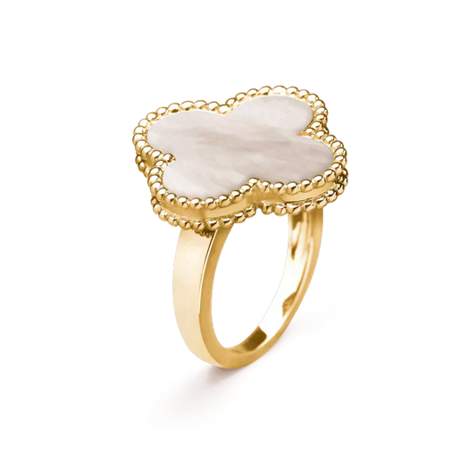 [moco jewelrys]CLOVER WHITE MOP RING