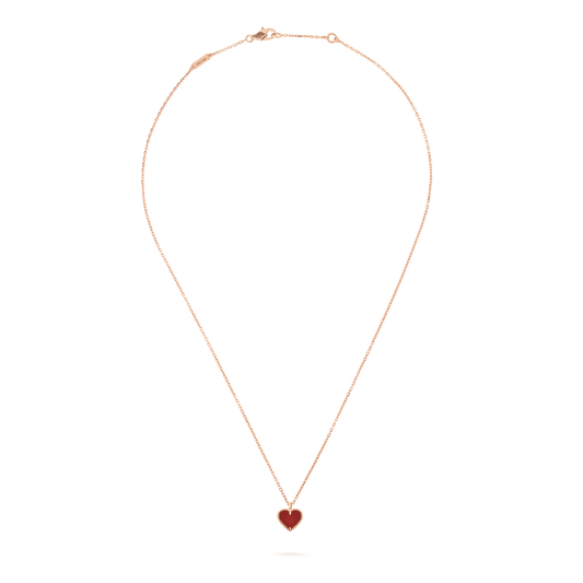 [moco jewelrys]SÜSSES KLEE-KARNEOL-HERZ-HALSKETTE