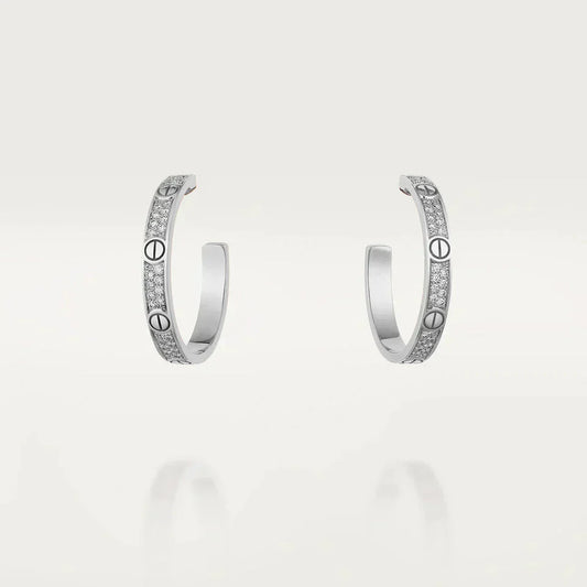 [moco jewelrys]LOVE DIAMOND SILBER CREOLEN OHRRINGE
