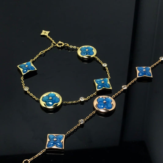 [moco jewelrys]ARMBAND "STERN UND SONNE" MIT 4 MOTIVEN, BLAU