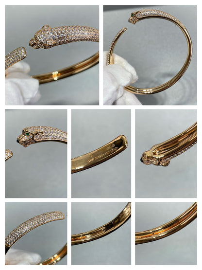 ¡®Moco¡¯PANTHERE FULL DIAMOND OPEN BRACELET
