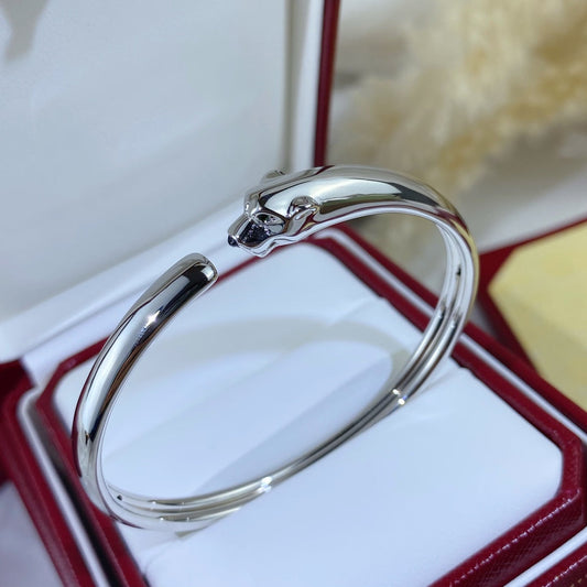 [moco jewelrys]PANTHERE SILVER OPEN BRACELET