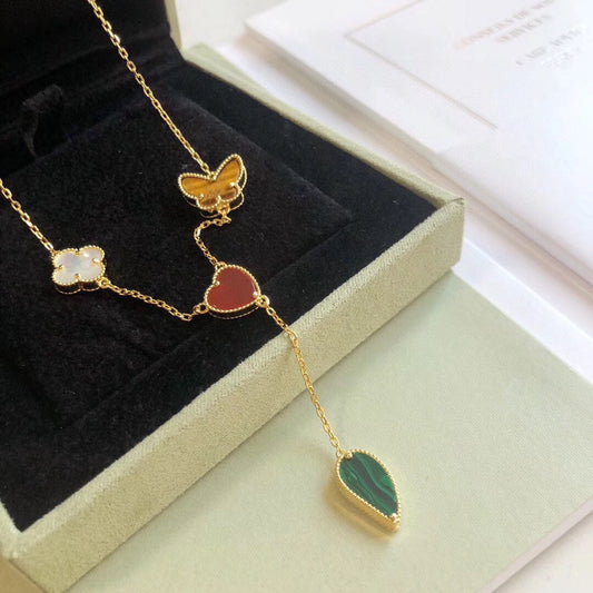 [moco jewelrys]LUCKY SPRING 4 MOTIFS ROSÉGOLD-HALSKETTE
