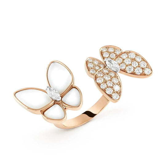 [moco jewelrys]TWIN BUTTERFLY DIAMOND MOP RING